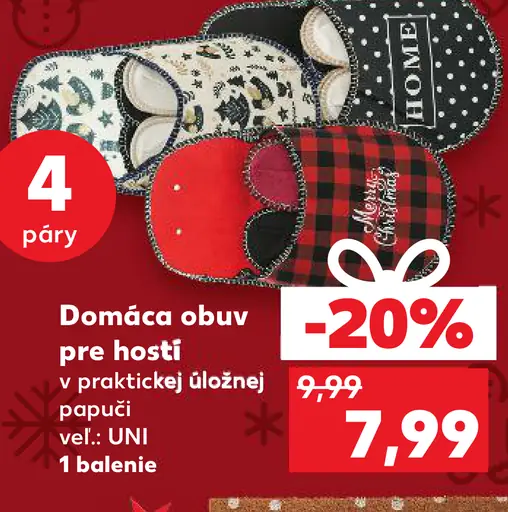 Domáca obuv pre hosti