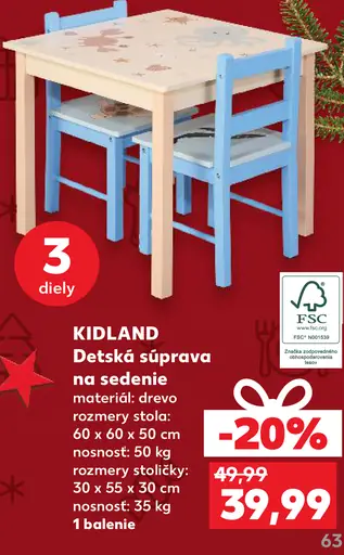 KIDLAND Detská súprava na sedenie