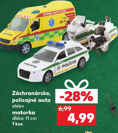 Záchranárske, policajné auto alebo motorka