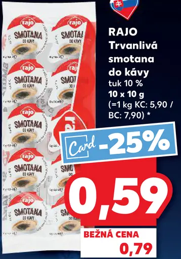 Trvanlivá smotana do kávy