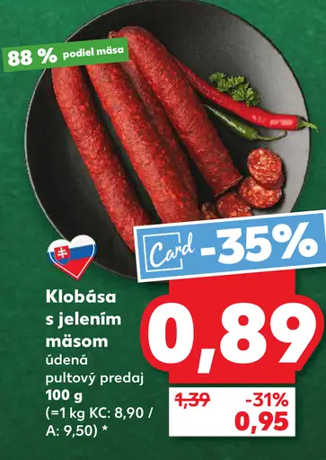 Klobása s jelením mäsom