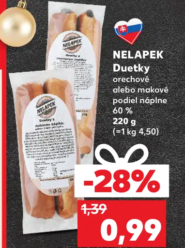 NELAPEK Duetky orechové alebo makové