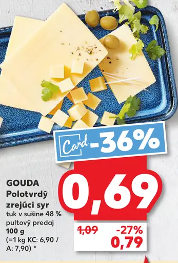 GOUDA Polotvrdý zrejúci syr