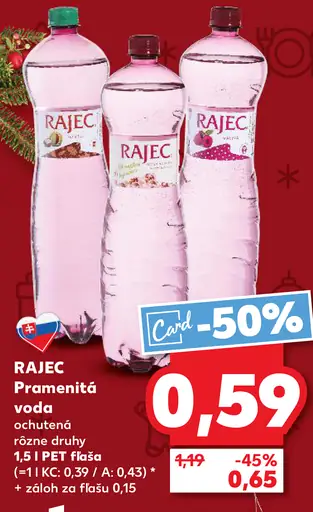 Rajec pramenitá voda ochutená