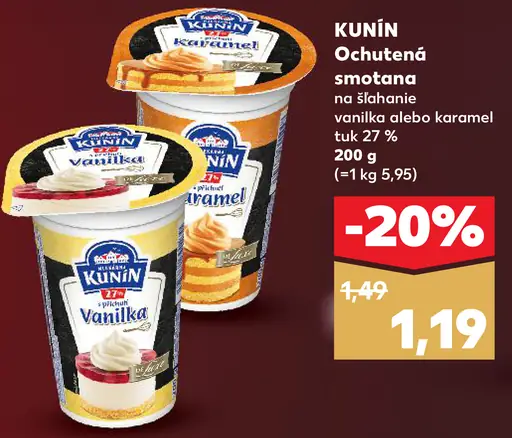 KUNÍN Ochutená smotana