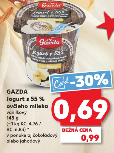 Jogurt s 55 % ovčieho mlieka