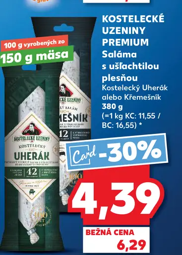 KOSTELECKÉ UZENINY PREMIUM Saláma s ušľachtilou plesňou