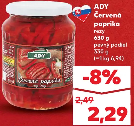 Červená paprika rezy