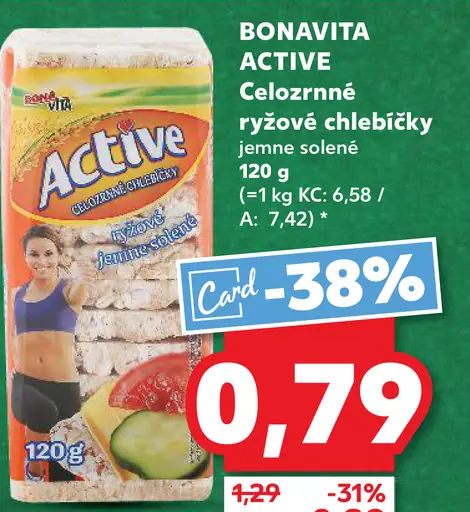 Active celozrnné ryžové chlebíčky