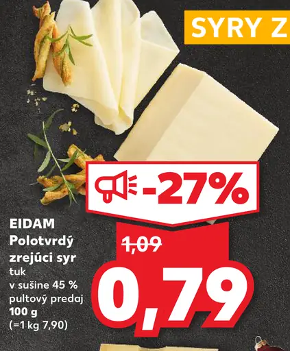 EIDAM Polotvrdý zrejúci syr