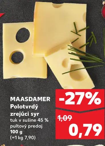 Maasdamer Polotvrdý zrejúci syr