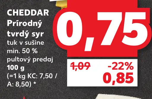 CHEDDAR Prírodný tvrdý syr