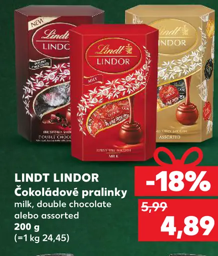 LINDT LINDOR Čokoládové pralinky