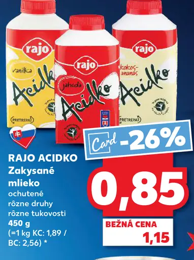 RAJO ACIDKO Zakysané mlieko