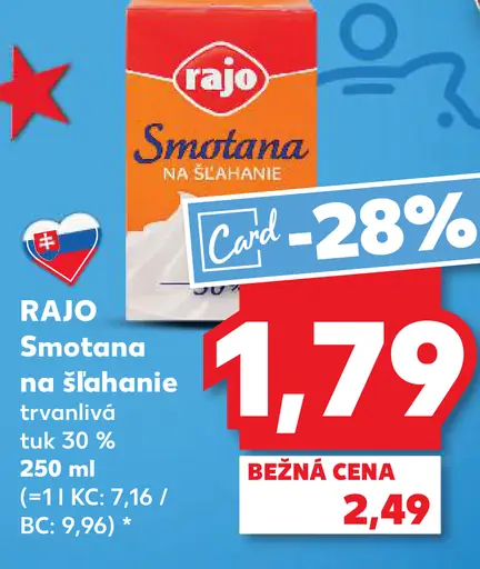 smotana na šľahanie