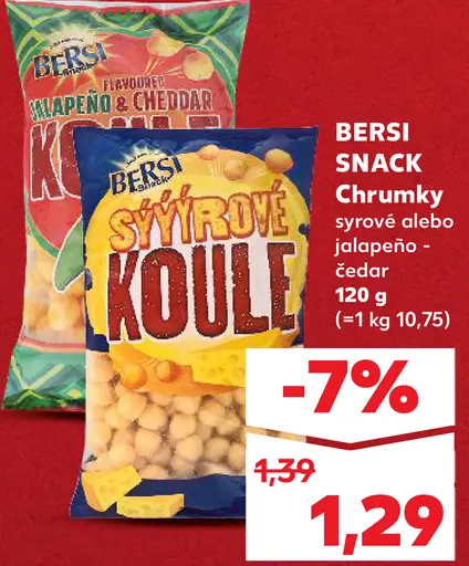 BERSI SNACK Chrumky syrové alebo jalapeño - čedar