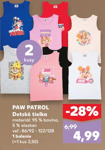 PAW PATROL Detské tielka