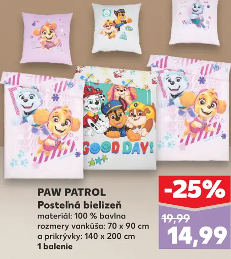 Posteľná bielizeň - PAW PATROL