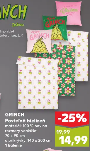 GRINCH posteľná bielizeň