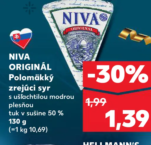 NIVA ORIGINÁL Polomäkký zrejúci syr