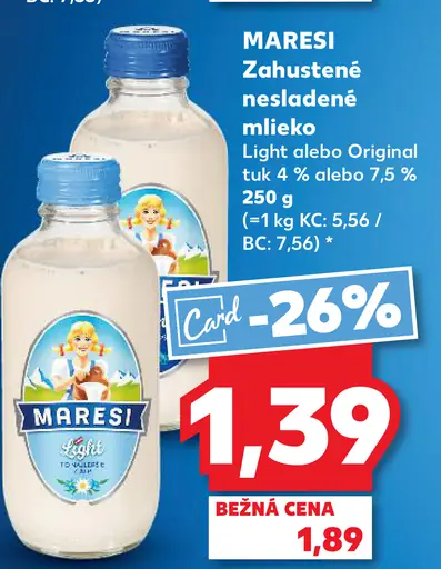 Maresi Zahustené nesladené mlieko