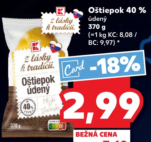 Oštiepok 40 % údený