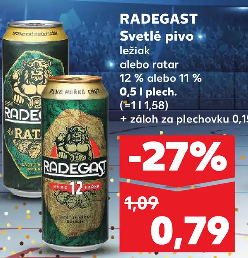 Radegast svetlé pivo