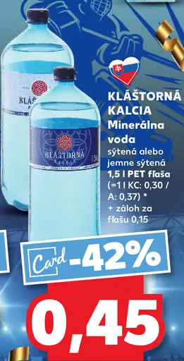 KLÁŠTORNÁ KALCIA Minerálna voda