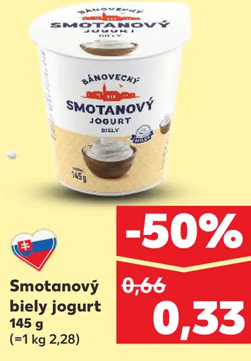 Smotanový biely jogurt