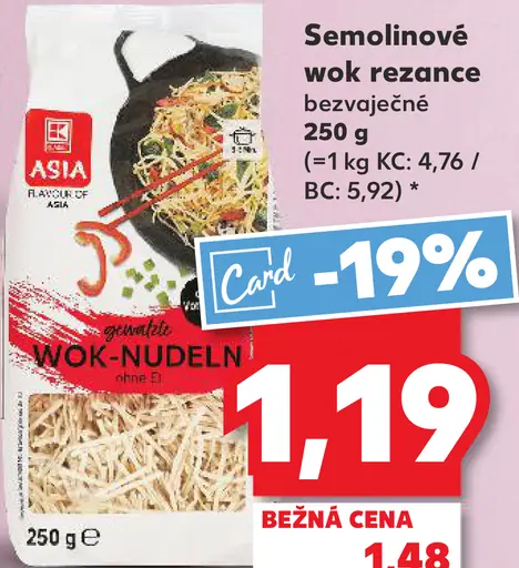 Semolinové wok rezance