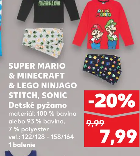 SUPER PYŽAMO & MINCRAFT STITCH, SONIC