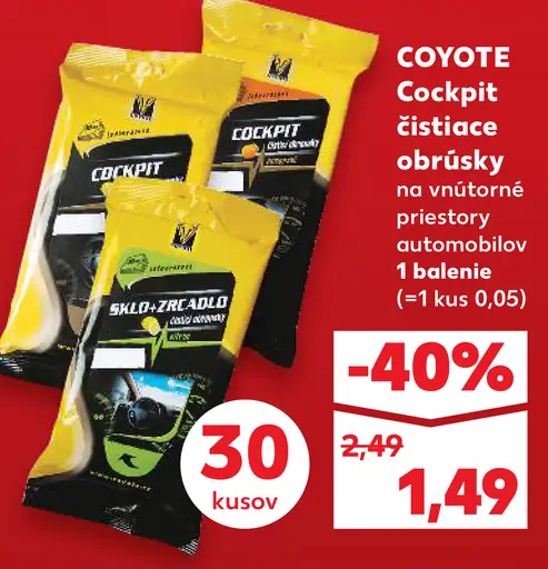 COYOTE Cockpit čistiace obrúsky