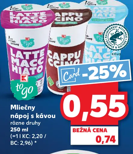 Kaufland Mliečny nápoj s kávou