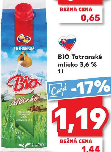 BIO Tatranské mlieko