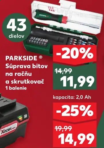 Parkside® Sada bitov a skrutkovač