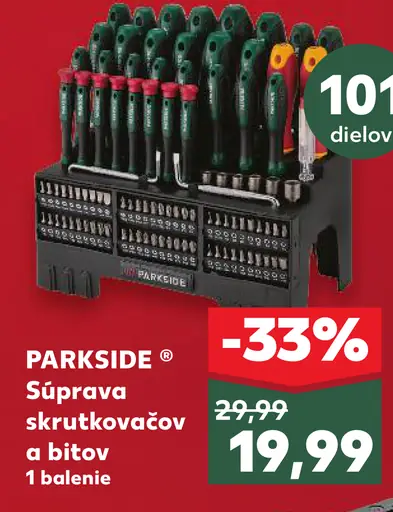 Parkside skrutkovačov a bitov