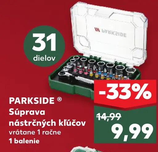 Parkside súprava nástrčných kľúčov