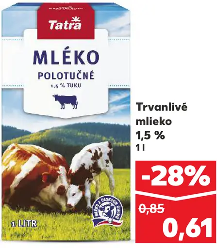 Mliekо Polotučné