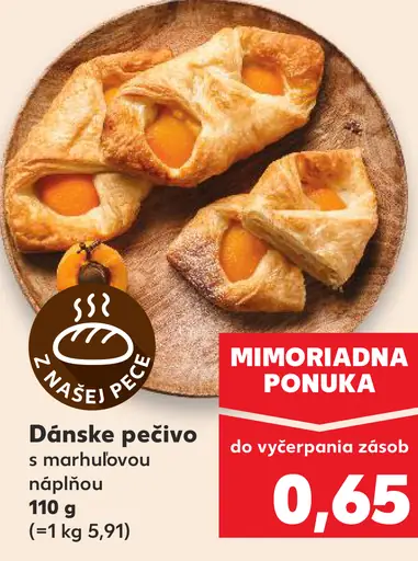 Dánske pečivo s marhuľovou náplňou