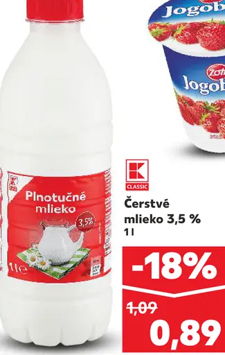 K-Classic Plnotučné mlieko 3,5%