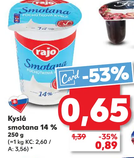 Rajo Smotana na šľahanie 14%