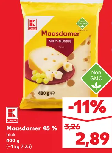 K Classic Maasdamer 45 % blok