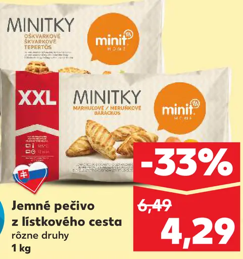 Miniti Jemné pečivo z lístkového cesta