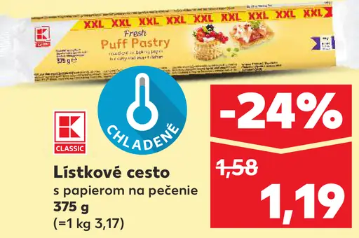 K-Classic Lístkové cesto s papierom na pečenie