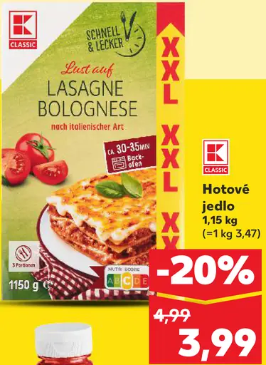 K-Classic Lasagne Bolognese hotové jedlo