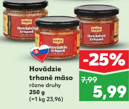 Hovädzie trhané mäso