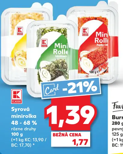 K-Classic Syrová minirolka 48 - 68%