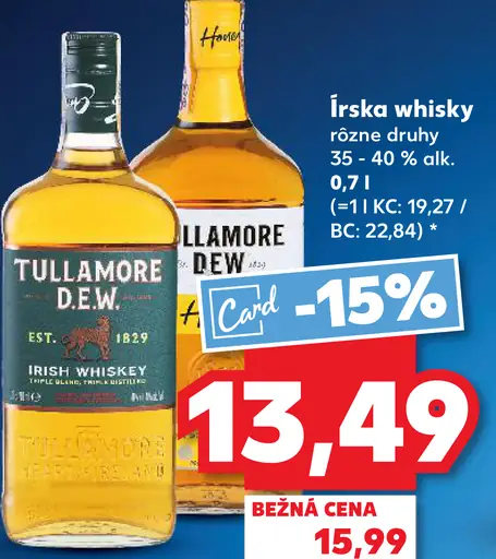 Tullamore D.E.W. Írská whiskey