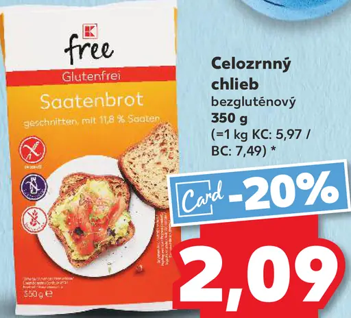 K-free Celozrnný chlieb