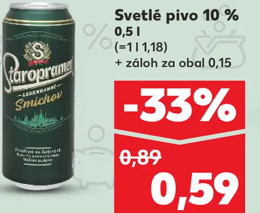 Staropramen Smíchov Svetlé pivo plechovka